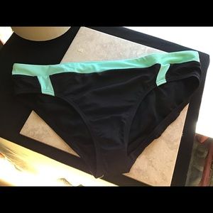 Lands End Black & Mint Bikini Bottoms